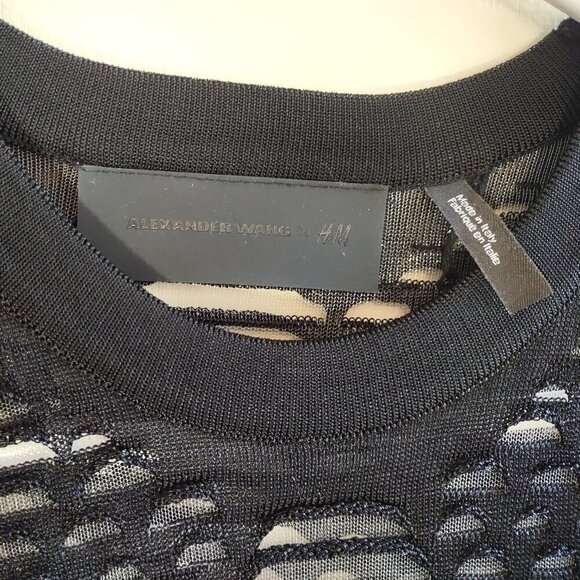 Alexander Wang x H&M Black Mesh Mini Dress Dark Romance Whimsigoth Size Small - Picture 7 of 11